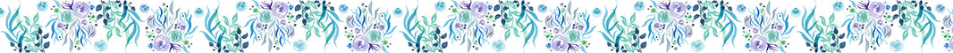 Frise Motif aquarelle fleurs couleurs froides CatMat